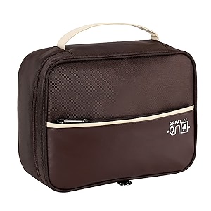 house of quirk polyester electronics travel organizersingle layer cable organizer bag watreproof electronics accessories storage bag for cordchargerphonepower bankhard drive brown18 cm10cm