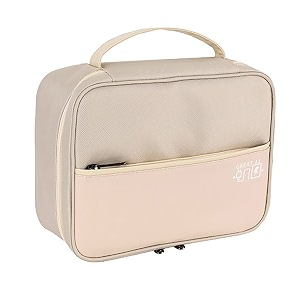 house of quirk electronics travel organizer single layer cable organizer bag watreproof electronics accessories storage bag for cord charger phone power bank hard drive beige polyester brown
