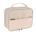 House of Quirk Electronics Travel Organizer, Single Layer Cable Organizer Bag Watreproof Electronics Accessories Storage Bag For Cord, Charger, Phone, Power Bank, Hard Drive (Beige, Polyester), Brown