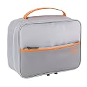 House of Quirk Electronics Travel Organizer, Single Layer Cable Organizer Bag Watreproof Electronics Accessories Storage Bag for Cord, Charger, Phone, Power Bank, Hard Drive (Grey, Polyester)