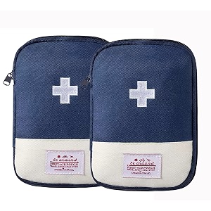 house of quirk first aid bagempty first aid pouchmini portable medical bag for outdoor camping hiking travel emergencymultifunction emergency medicine storage set of 2 navy blue