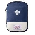 House of Quirk Nylon First Aid Bag,Empty First Aid Pouch,Mini Portable Medical Bag For Outdoor Camping Hiking Travel Emergency,Multifunction Emergency Medicine Storage (Navy Blue)