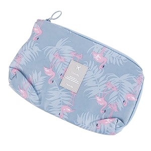 house of quirk multi-function portable digital product storage electronic accessories travel cable organizer pouch shock-proof charger data line bag - grey flamingo polyester