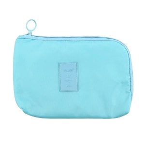 house of quirk multi-function portable digital product storage bag electronic accessories travel data organizer cable organizer pouch shock-proof charger data line bag - light blue