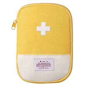 house of quirk nylon oxford first aid bag empty first aid pouch mini portable medical bag for outdoor camping hiking travel emergency multifunction emergency medicine storage yellow