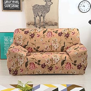 house of quirk universal single seater sofa cover big elasticity cover for couch flexible 140 gsm sofa slipcover dark beige flower pinkgreen 90-145cm