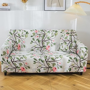 house of quirk polyester spandex printed sofa cover big elasticity cover stretch universal sofa slipcovers leaf pink flower single seater