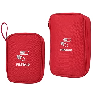 house of quirk portable first aid empty kit pouch mergency survival bag medicine bag for home office travel camping sport backpacking hiking cycling gym set of 2 small  large red