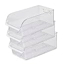 House of Quirk Refrigerator Drawer Transparent High Capacity Organization Opening Type Drawer Vegetable Fruit Beverage Desktop Holder (Transparent) (3)