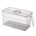 House of Quirk Acrylic Refrigerator Organizer Bins With Lid, Fridge Bins Food Storage Containers For Veggie, Fruit, Lettuce And Salad,Bpa-Free Stackable Fridge Organizer (Pack Of 1, White)