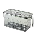 House of Quirk Acrylic Refrigerator Organizer Bins With Lid, Fridge Bins Food Storage Containers For Veggie, Fruit, Lettuce And Salad,Bpa-Free Stackable Fridge Organizer (Pack Of 1, Green)