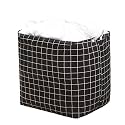 House of Quirk Square Storage Baskets Waterproof Canvas Children Laundry Nursery Hamper for Shelves Gift Baskets Toy Organizer Room Décor (100 Litre, Black Check)