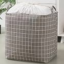 House of Quirk Square Storage Baskets Waterproof Canvas Children Laundry Nursery Hamper for Shelves Gift Baskets Toy Organizer Room Décor (100 Litre, Grey Check)