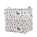 House of Quirk Square Storage Baskets Waterproof Canvas Children Laundry Nursery Hamper for Shelves Gift Baskets Toy Organizer Room Décor (100 Litre, Pine Deer), Multi