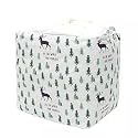 House of Quirk Square Storage Baskets Waterproof Canvas Children Laundry Nursery Hamper for Shelves Gift Baskets Toy Organizer Room Décor (100 Litre, Black Check)