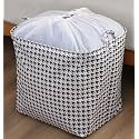 House of Quirk Square Storage Baskets Waterproof Canvas Children Laundry Nursery Hamper for Shelves Gift Baskets Toy Organizer Room Décor (100 Litre, Houndstooth),Multicolor
