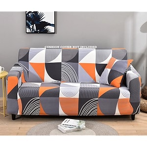 house of quirk universal double seater sofa cover big elasticity cover for couch flexible 140 gsm sofa slipcover greyorange abstract 145-185cm