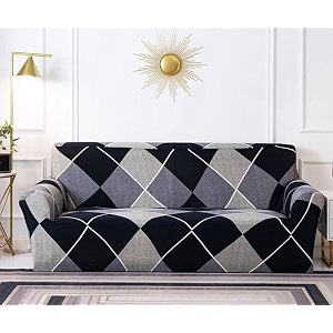 house of quirk universal double seater sofa cover big elasticity cover for couch 140 gsm sofa slipcover checkerplaid blue 145-185cm
