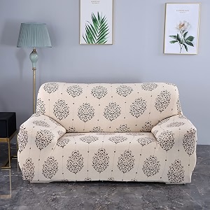 house of quirk universal double seater sofa cover big elasticity cover for couch 140 gsm sofa slipcover cream brocade 145-185cm