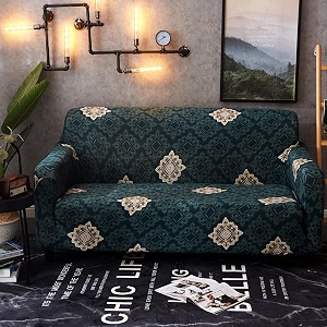 house of quirk universal double seater sofa cover big elasticity cover for couch flexible 140 gsm sofa slipcover green brocade 145-185cm