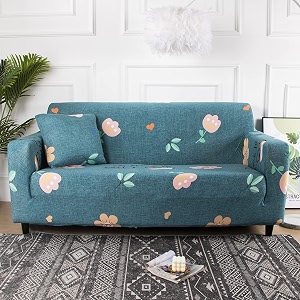 house of quirk universal double seater sofa cover big elasticity cover for couch flexible 140 gsm sofa slipcover blue pink flower 145-185cm