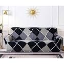 House of Quirk Universal Double Seater Sofa Cover Big Elasticity Cover for Couch 140 GSM Sofa Slipcover (Checkerplaid Blue, 145-185cm)