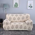 House of Quirk Universal Double Seater Sofa Cover Big Elasticity Cover for Couch 140 GSM Sofa Slipcover (Cream Brocade, 145-185cm)