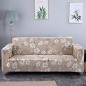 House of Quirk Universal Double Seater Sofa Cover Big Elasticity Cover for Couch Flexible 140 GSM Sofa Slipcover (Cream Flower, 145-185cm)