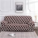 House of Quirk Universal Double Seater Sofa Cover Big Elasticity Cover for Couch Flexible 140 GSM Sofa Slipcover (Brown Diamond, 145-185cm)