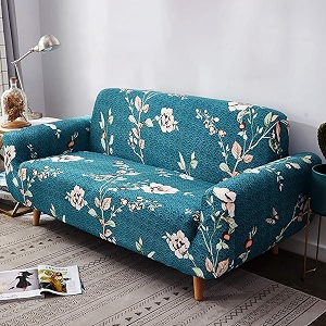house of quirk universal four seater sofa cover big elasticity cover for couch 140 gsm sofa slipcover blue flower 230-300cm