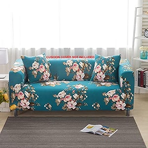 house of quirk universal four seater sofa cover big elasticity cover for couch 140 gsm sofa slipcover bottle green flower 230-300cm