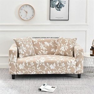 house of quirk universal four seater sofa cover big elasticity cover for couch flexible 140 gsm sofa slipcover creamwhite flower 230-300cm