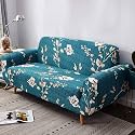 House of Quirk Universal Four Seater Sofa Cover Big Elasticity Cover for Couch 140 GSM Sofa Slipcover (Blue Flower, 230-300cm)
