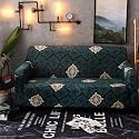 House of Quirk Universal Four Seater Sofa Cover Big Elasticity Cover for Couch Flexible 140 GSM Sofa Slipcover (Green Brocade, 230-300cm)