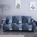 House of Quirk Universal Four Seater Sofa Cover Big Elasticity Cover for Couch Flexible 140 GSM Sofa Slipcover (Grey Darkgrey Prism, 230-300cm)