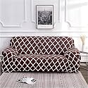 House of Quirk Universal Four Seater Sofa Cover Big Elasticity Cover for Couch Flexible 140 GSM Sofa Slipcover (Beige Brocade, 230-300cm)