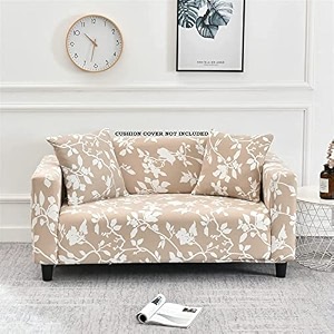 house of quirk universal single seater sofa cover big elasticity cover for couch flexible 140 gsm sofa slipcover creamwhite flower 90-145cm