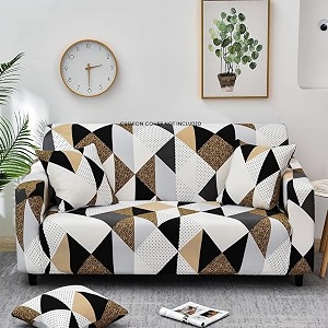 house of quirk universal single seater sofa cover big elasticity cover for couch 140 gsm sofa slipcover classic beige 90-145cm