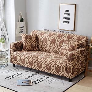 house of quirk universal single seater sofa cover big elasticity cover for couch 140 gsm sofa slipcover cambric brown 90-145cm