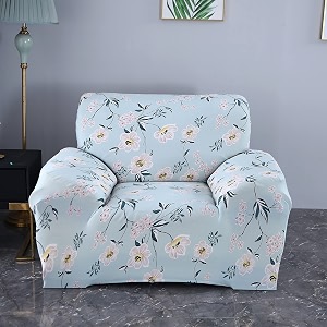 house of quirk universal single seater sofa cover big elasticity cover for couch flexible 140 gsm sofa slipcover pastel green flower 90-145cm