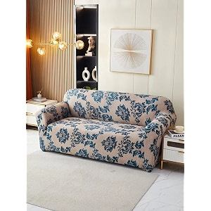 house of quirk universal single seater sofa cover big elasticity cover for couch flexible 140 gsm sofa slipcover blue demask 90-145cm