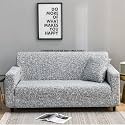 House of Quirk Universal Single Seater Sofa Cover Big Elasticity Cover for Couch Flexible 140 GSM Sofa Slipcover (Graphic Grey, 90-145cm)
