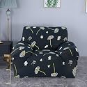 House of Quirk Universal Single Seater Sofa Cover Big Elasticity Cover for Couch Flexible 140 GSM Sofa Slipcover (Black Leaflet, 90-145cm)