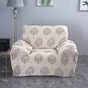 House of Quirk Universal Single Seater Sofa Cover Big Elasticity Cover for Couch 140 GSM Sofa Slipcover (Cream Brocade, 90-145cm)