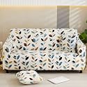 House of Quirk Universal Single Seater Sofa Cover Big Elasticity Cover for Couch Flexible 140 GSM Sofa Slipcover (White Leaf, 90-145cm)