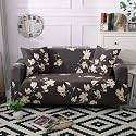 House of Quirk Universal Single Seater Sofa Cover Big Elasticity Cover for Couch Flexible 140 GSM Sofa Slipcover (Brown Cream Leaf, 90-145cm)