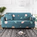 House of Quirk Universal Single Seater Sofa Cover Big Elasticity Cover for Couch Flexible 140 GSM Sofa Slipcover (Blue Pink Flower, 90-145cm)