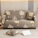 House of Quirk Universal Single Seater Sofa Cover Big Elasticity Cover for Couch Flexible 140 GSM Sofa Slipcover (Beige Brocade, 90-145cm)