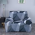 House of Quirk Universal Single Seater Sofa Cover Big Elasticity Cover for Couch Flexible 140 GSM Sofa Slipcover (Grey Darkgrey Prism, 90-145cm)
