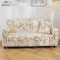 House of Quirk Universal Triple Seater Sofa Cover Big Elasticity Cover for Couch 140 GSM Sofa Slipcover (Beige Tulip, 185-230cm)